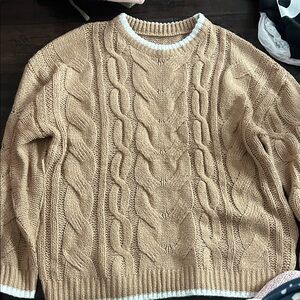 Cable Knit Tan Sweater